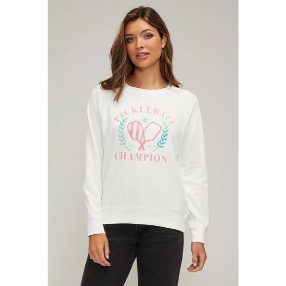 NWT! Wildfox Pickleball Champ Keely Raglan Sweatshirt - Size Small - Picture 2 of 9